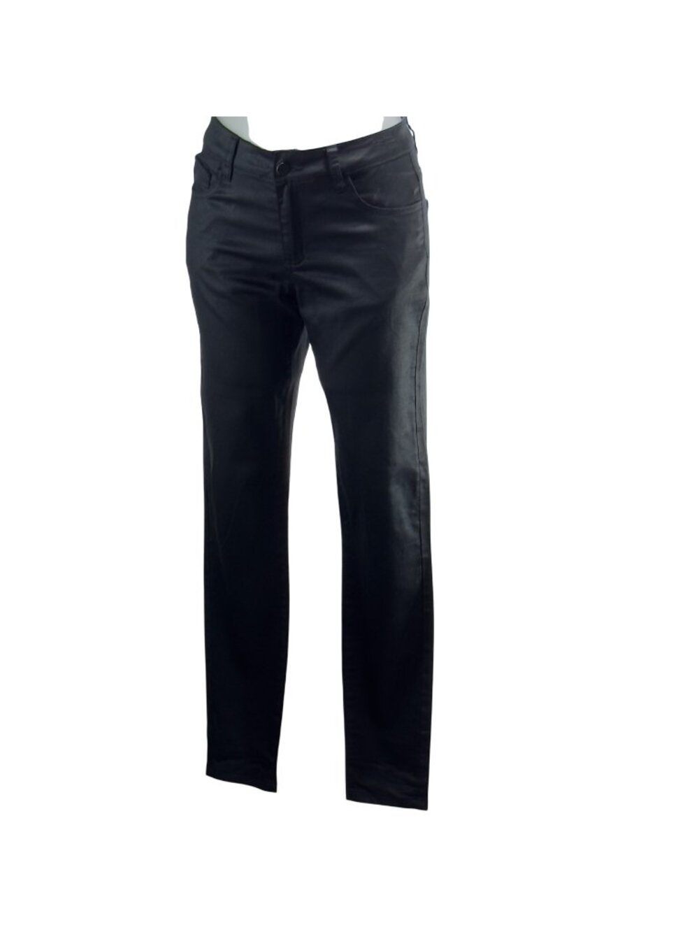 PIECES Womens Black Slim Fit Pants Cotton Poly Stretch Size S